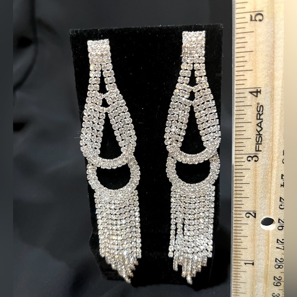 Rhinestone earrings - Picture 2 of 2